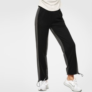 Wholesale Lightweight 100%Polyester Drawstring Bottom Color Block Sports Sweatpants For Women