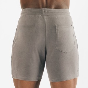 Qalîteya Bilind a Frensî Terry Cotton Drawstring Waist Men Slim Fit Workout Workout Shorts Sweat with Pockets