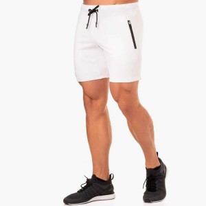 Íseal MOQ Mórdhíola Giomnáisiam Saincheaptha Oiliúna Spóirt pócaí Zipper Workout Sweat Shorts For Men