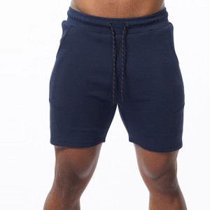 Shorts esportivos masculinos com cordão de espera macio de algodão felpudo francês com design OEM