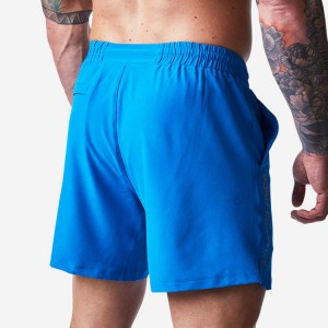 Engros letvægts polyester elastisk talje mænd atletisk løb sport gym shorts