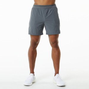 Shorts esportivos masculinos de academia, de poliéster, de peso leve, cool dry, cintura elástica