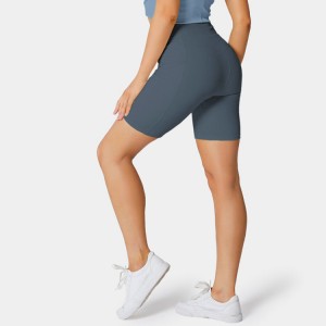 Groothandel Custom Logo Four Way Stretch High Waist V Cut Womens Athletic Side Pocket Yoga Biker Shorts
