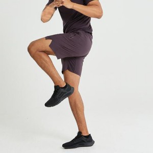 Shorts de academia masculinos de alta qualidade com logotipo personalizado de secagem rápida poliéster elástico 4 vias com bolso com zíper