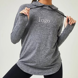 Quick Dry Lightweight Custom Logo Printing Women Long Sleeve Hoody Gym Plain T Shirts