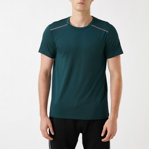 Персонализирано фитнес облекло за фитнес лека тренировъчна обикновена мъжка тениска с къс ръкав с О деколте по поръчка