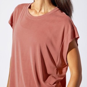 Akanjo fanazaran-tena avo lenta Logo Customized Women Short Sleeve Blank Oversize Cotton Plain T Shirt