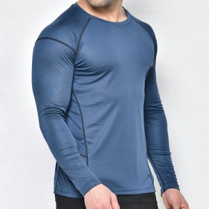 Výrobná cena Športové fitness oblečenie Rýchloschnúce raglánové pánske tričká s dlhým rukávom