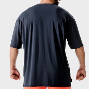 Прилагодено печатење на лого од полиестерски големи обични фитнес празни спортски маици за мажи