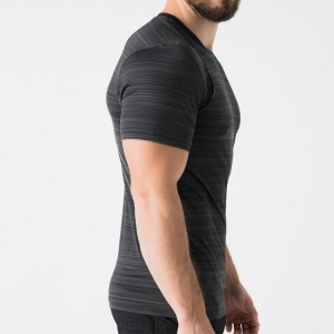 عمده فروشی OEM Spandex Muscle Gym Shorts Leeve Men Slim Fit Polyester T-shirt سفارشی چاپ تی شرت سفارشی