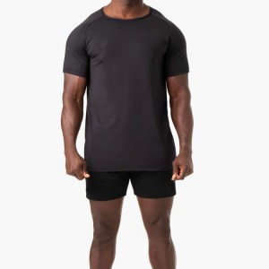 Tecido de malha respirável personalizado de secagem rápida muscular slim fit camisetas de academia masculinas