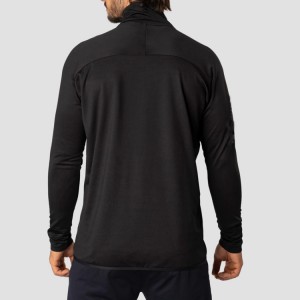 Lag luam wholesale Polyester Spandex Custom Sleeve Fitness Workout 1/4 Zipper Txiv neej Gym T Shirts