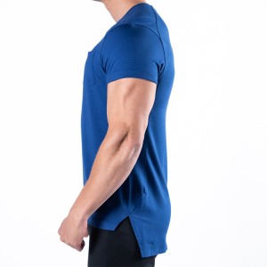 Muscle Fit Kortermet Custom Logo Men Blank Workout Vanlige T-skjorter i bomull
