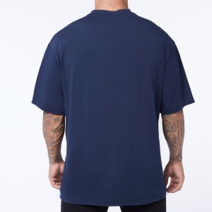 पुरुषों के लिए स्ट्रीटवियर 100% कॉटन प्लेन क्रू नेक ब्लैंक टी शर्ट कस्टम लोगो प्रिंटिंग