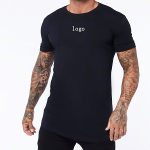 Højkvalitets Custom Quick Dry Polyester Muscle Fit Gym T-shirt til mænd