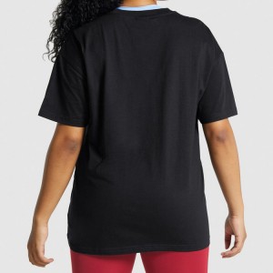 OEM Active Workout Sports 100% Cotton Crew Neck Oversized Gym Μαύρο μπλουζάκι για γυναίκες