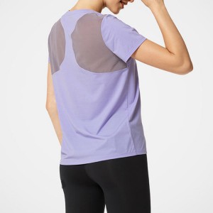 Aukštos kokybės greitai džiūstantys poliesterio tinklelio skydeliai, sportiniai moteriški marškinėliai pagal užsakymą