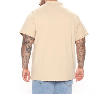 थोक कस्टम कलर ब्लक क्वार्टर जिपर कसरत खाली पुरुष कपास पोलो टी शर्ट