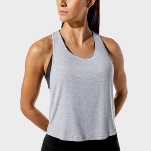 Engros Wrap Open Back Custom Printing Crop Gym Fitness Blank Tank Top Til Kvinder
