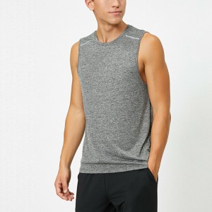 Sports Gym Wear Four Way Stretch Quick Dry Polyester Reflekterende Stripe Slim Fit Training Gym Tank Top