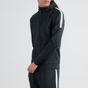 China Manufacturer Custom Logo Men Slim Fit Full Zipper Gym Jogging Tracksuit Sets
