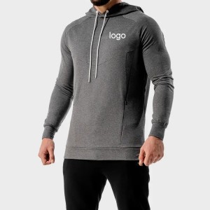 OEM French Terry Cotton Zipper Bottom Le Pocket Men Slim Fit Workout Pullover Hoodies
