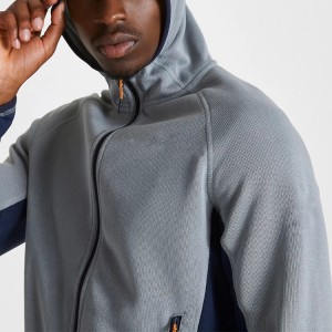 Labela Taybetî ya Bi Qalîteya Bilind Windproof Contrast Fleece Full Zipper Winter Outdoor Jacket For Men Sportswear