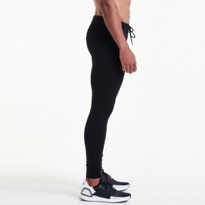 High Quality Custom Embroidery Logo Workout Txiv neej Fitness Slim Fit Tapere Jogger Pants