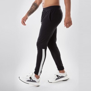 Calças esportivas masculinas personalizadas para treino fitness slim fit treino contraste painel de panturrilha