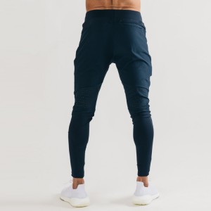 Calças esportivas masculinas com painel de malha ativa cintura elástica para treinamento fitness de náilon