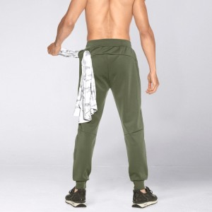 Pantalons de jogging esportius personalitzats de cotó i polièster amb butxaques amb cremallera per a homes
