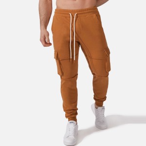 Wholesale Customized Drawstring Waits Tapered Fit Joggers Gason Pòch Sweatpants