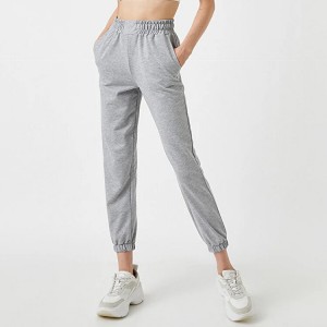 Hot Sell Skinny Slim Fit Side Pocket Elastic Waist Women Cotton Jogging Sweatpants