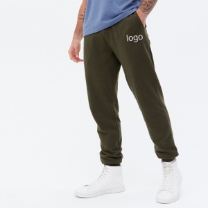 Pantaloni de sport de jogger pentru bărbați, cu buzunare, din bumbac franțuzesc, cu șnur în talie