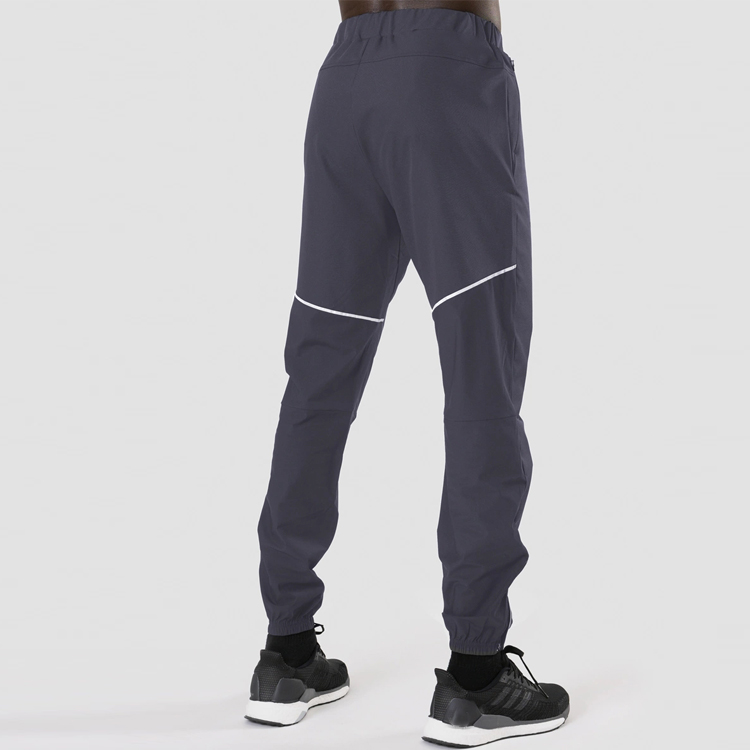 Visokokvalitetne najlonske uske trenirke prilagođene muške sportske jogger hlače s patentnim zatvaračem donjeg dijela, slike detalja