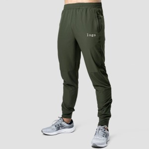 Højkvalitets polyester med snoretræk i taljen Mænd Track Sports joggerbukser med lynlås bund