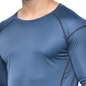 Preço de fábrica Roupas de ginástica atlética Secagem rápida Raglan Manga comprida Simples Camisas de academia masculinas