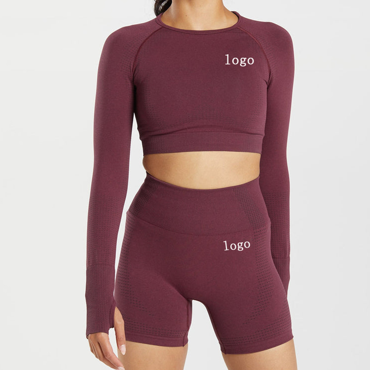 Imprese di fabricazione di Bra Yoga - T-shirt sportive senza cuciture senza cuciture à maniche lunghe per donna in palestra - AIKA