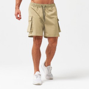 OEM tovarniške veleprodajne kratke hlače za moške z vrvico v pasu z žepnim tovorom za tek
