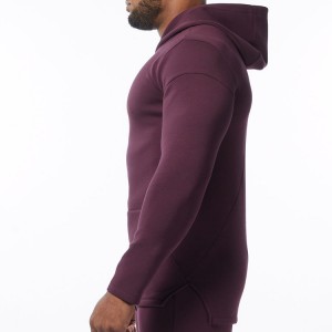 Groothandel aangepaste effen kleur atletische slim fit sportschool effen hoodies sweatshirts voor heren