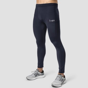 Hoge kwaliteit stretch sneldrogend aangepast logo hardloop compressie gym legging panty voor heren