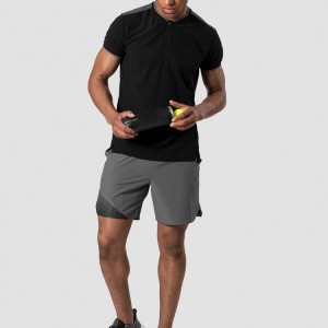 Zweetafvoerend kleurenblok Workout Blank Gym T-shirt Mannen Custom Polo T-shirts