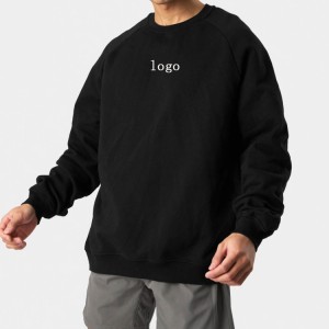 Engros Fleece Bomuld Polyester Custom Crewneck Oversized workout almindelige sweatshirts til mænd