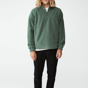 Suaicheantas gnàthaichte 100% Polyester Quarter Zipper Fleece Plain Sweatshirts For Men