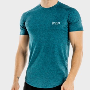Brugerdefineret udskrivning engros letvægts mænd Raglan ærmer almindelig polyester gym T-shirts