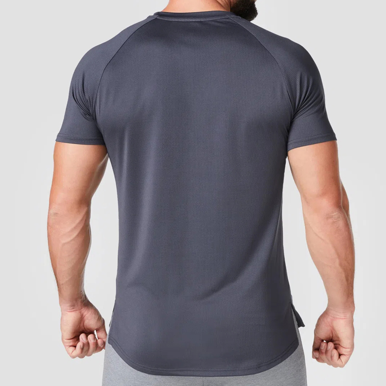 Quick Dry Mesh Fabric Bodybuilding Mens Slim Fit Sport Gym T Shirts Custom Printing detail pictures