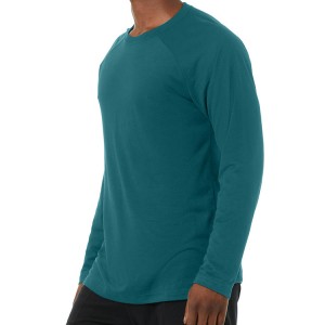 उच्च गुणवत्ता वाले वर्कआउट ब्लैंक कस्टम प्लेन पुरुषों की लंबी आस्तीन वाली जिम स्पोर्ट्स टी शर्ट