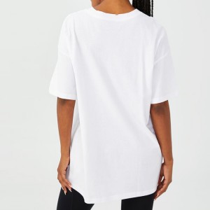 Висококачествени 100% памук Активни големи бели тениски Персонализирано лого за жени