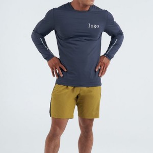 주문 고품질 차가운 건조한 폴리에스테 사려깊은 지구 남자 긴 소매 체육관 t-셔츠