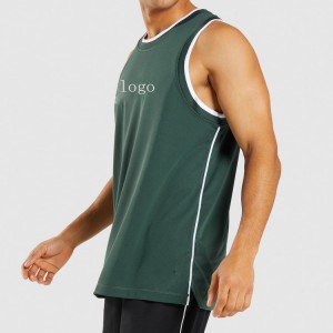 Wholesale Lightweight Mesh Fabric Custom Basketball Sports Gym Plain Tank Tops Para sa Mga Lalaki